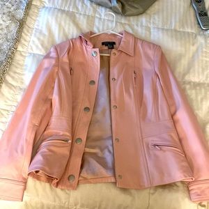 NEVER WORN..light pink super soft leather jacket!
